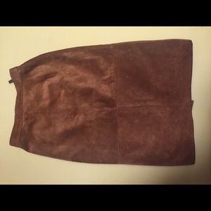 Genuine suede + leather skirt